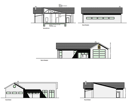 Neubau Gemeindehaus mit Feuerwehr Attenzell Ansichten Neubau Gemeindehaus mit Feuerwehr Attenzell Ansichten