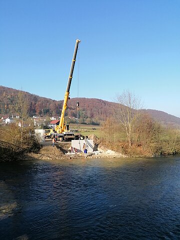 Neubau Behelfsbrücke Grösdorf Widerlager