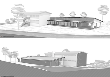 Umbau Schule Schelldorf 3D-Ansicht