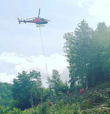 Felssicherung Michelsberg Hubschrauber