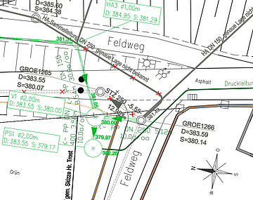 Neubau Pumpwerk Mühlweg Lageplan