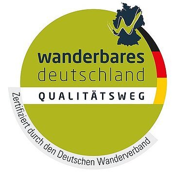 Qualitätsweg Wanderbares Deutschland Logo des Deutschen Wanderverbandes das zertifizierte Qualitätswege nutzen dürfen.