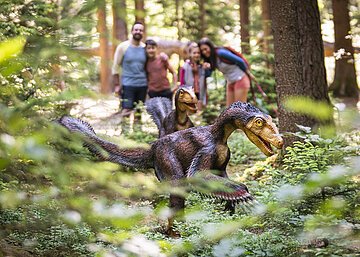 Dinosauriermuseum in Denkendorf Familie im Freien