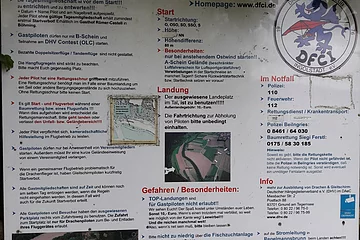Regeln fürs Drachenfliegen - an der Drachenflugrampe Böhming