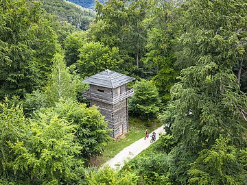 Limesradweg am Limeswachtturm Kipfenberg Limeswachtturm